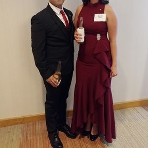 Red evening gown. Worn once to an event.